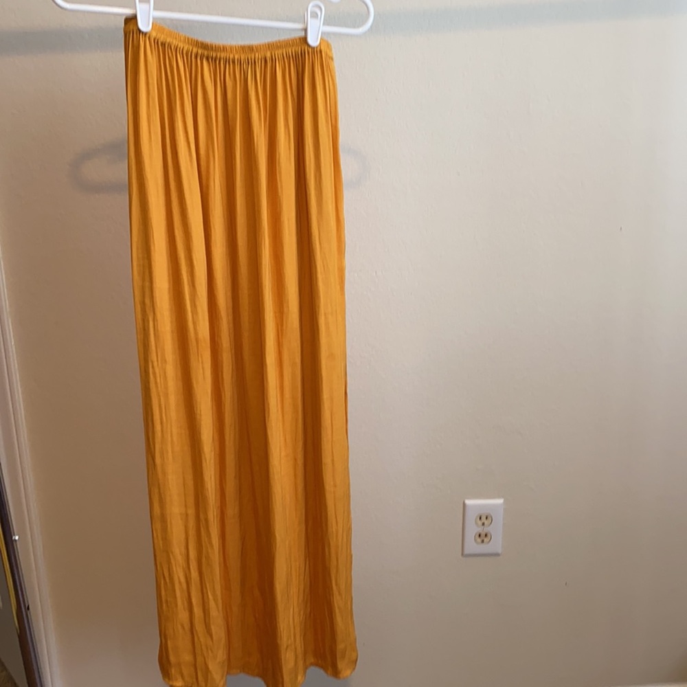 Forever 21 Golden Yellow Maxi Skirt With Slits